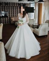 Brautkleid in ivory mit langen Spitzenärmeln, Gr. 36/38 Niedersachsen - Ankum Vorschau