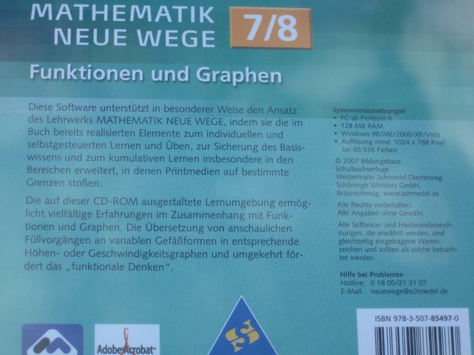 Schroedel CD-Rom Mathematik neue Wege Schuljahr 7/8 in Berlin