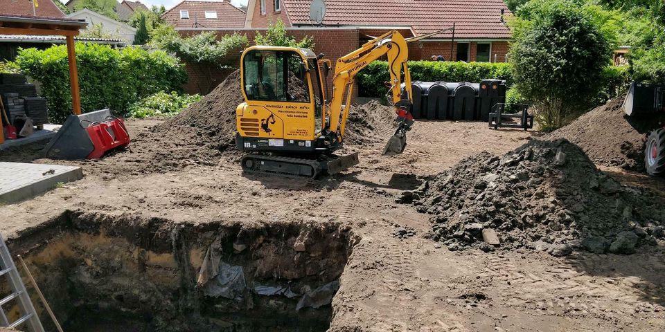 Minibagger inkl. 3 Löffel, Anhänger und Versicherung mieten in Bad Bentheim