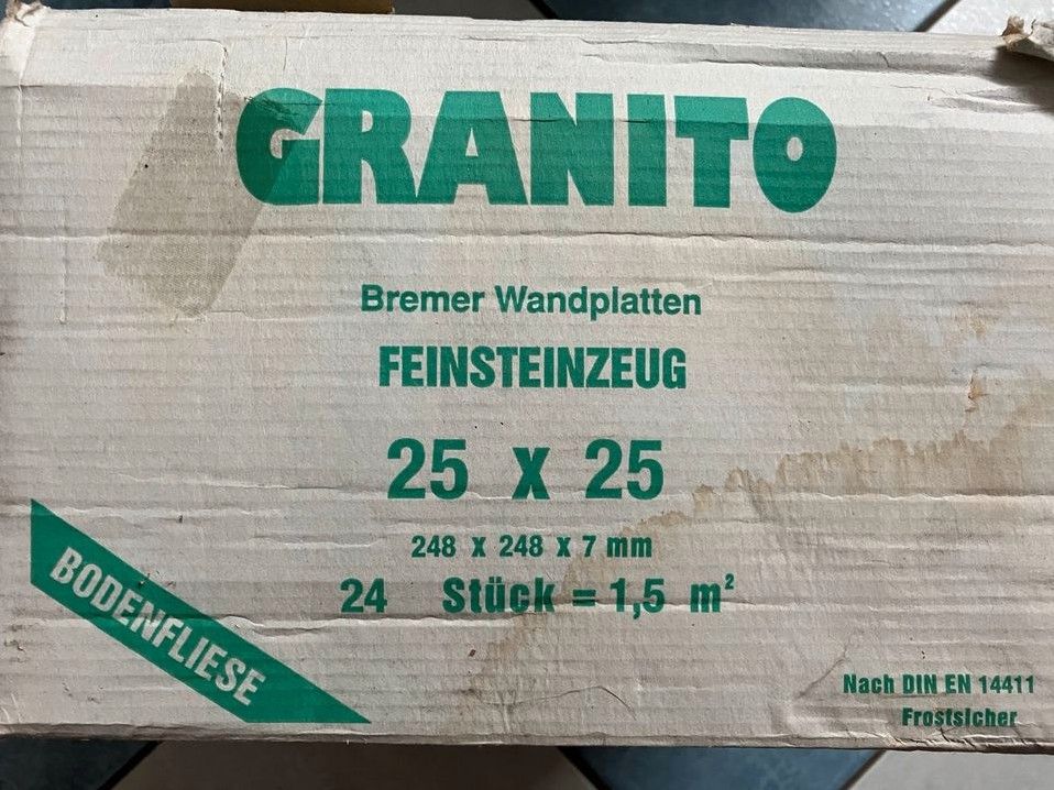 GRANITO Bremer Wandplatten Bodenfliesen Feinsteinzeug 25x25 weiß in Großenlüder