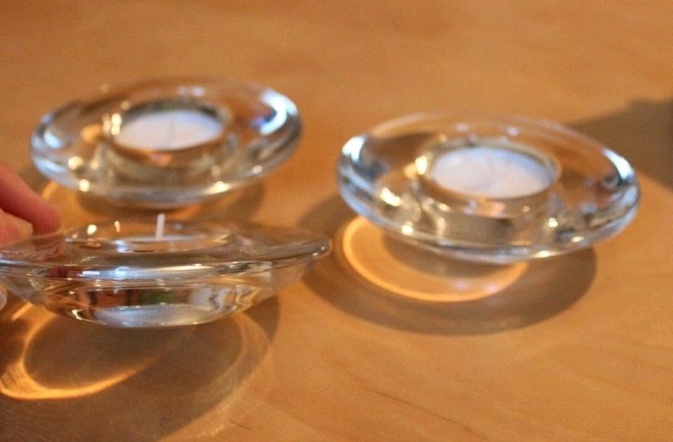 3 schlichte Leonardo Teelichter Kerzenhalter Glas Set Neu OVP in Worbis