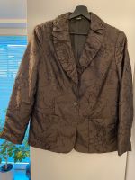 Leichte vintage Jacke mit Stickmuster, Braun, Kragen, Gr. 42 Saarland - St. Ingbert Vorschau