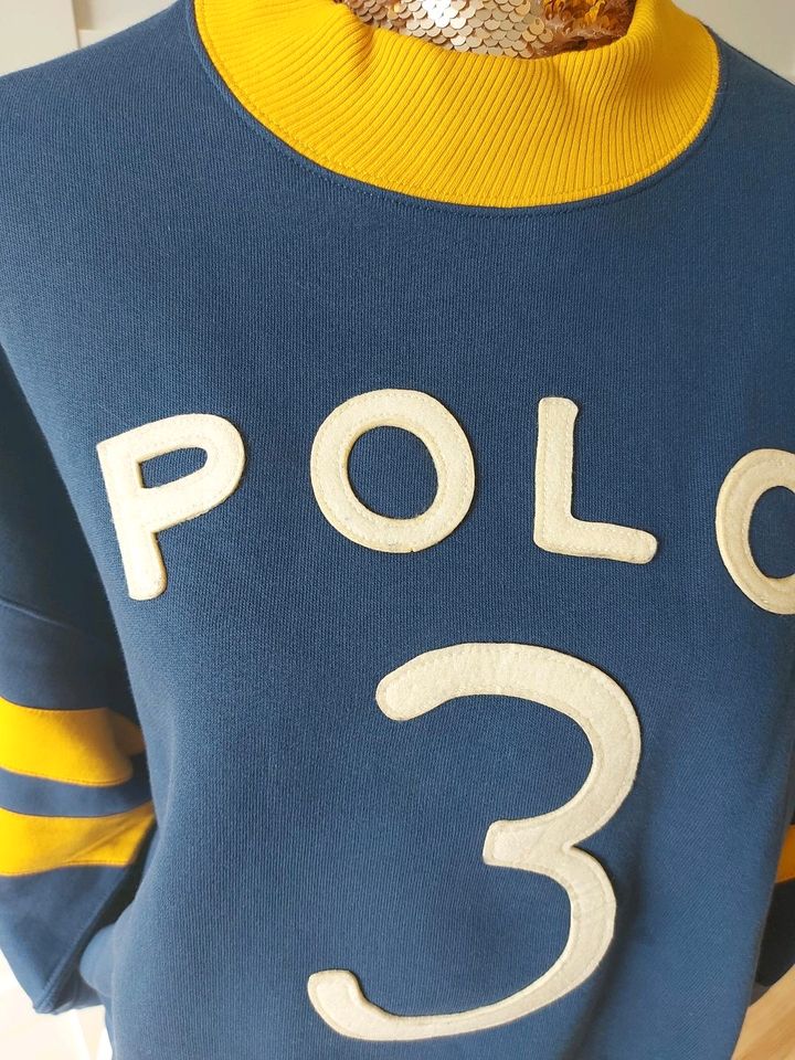 Polo Ralph Lauren Sweatshirt  Blau Gelb Patches 3 in Bremen