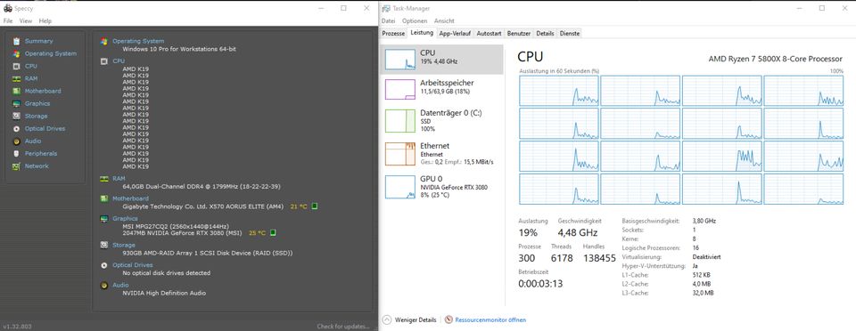 Gaming PC Ryzen 5800x + RTX 3080 + 64gb Ram in Hildesheim