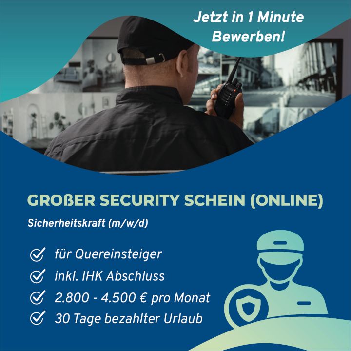 Großer Security Schein! Vollzeit|34a Sachkunde | Security Job in Frankfurt am Main