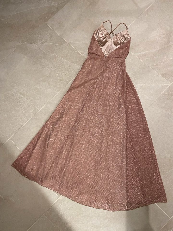 Unique Abendkleid Ballkleid, rosa Glitzergarn, Gr. XS/ 34 in Westhausen