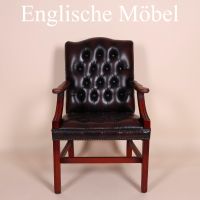 Englische Möbel Chesterfield Stuhl mit Armlehne Antik Leder UK Brandenburg - Potsdam Vorschau