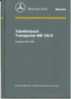 Mercedes Tabellenbuch Transporter MB 100D -  Ausgabe Mai 1990 Niedersachsen - Alfeld (Leine) Vorschau
