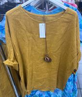Damen Basic Leinen Tunika Bluse mit Kette l xl 2Xl 3xl Hessen - Groß-Gerau Vorschau