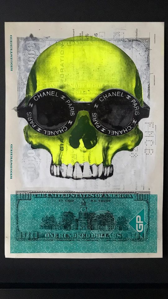 Skull Totenkopf Kunst Pop Art Geld Graffiti Urban Chanel in Hannover