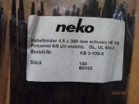 Kabelbinder, Kabelziehband, Kabelzugband 360 x 4,5 mm schwarz UV Sachsen-Anhalt - Eisleben Vorschau