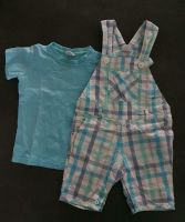 H&M Set Latzhose T Shirt kariert blau Gr. 80 Baden-Württemberg - Affalterbach   Vorschau