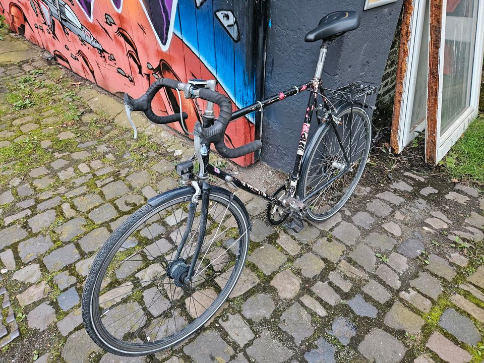 Rennrad 28 Zoll Nabendynamo Licht Gepäckträger Schutzblech in Duisburg