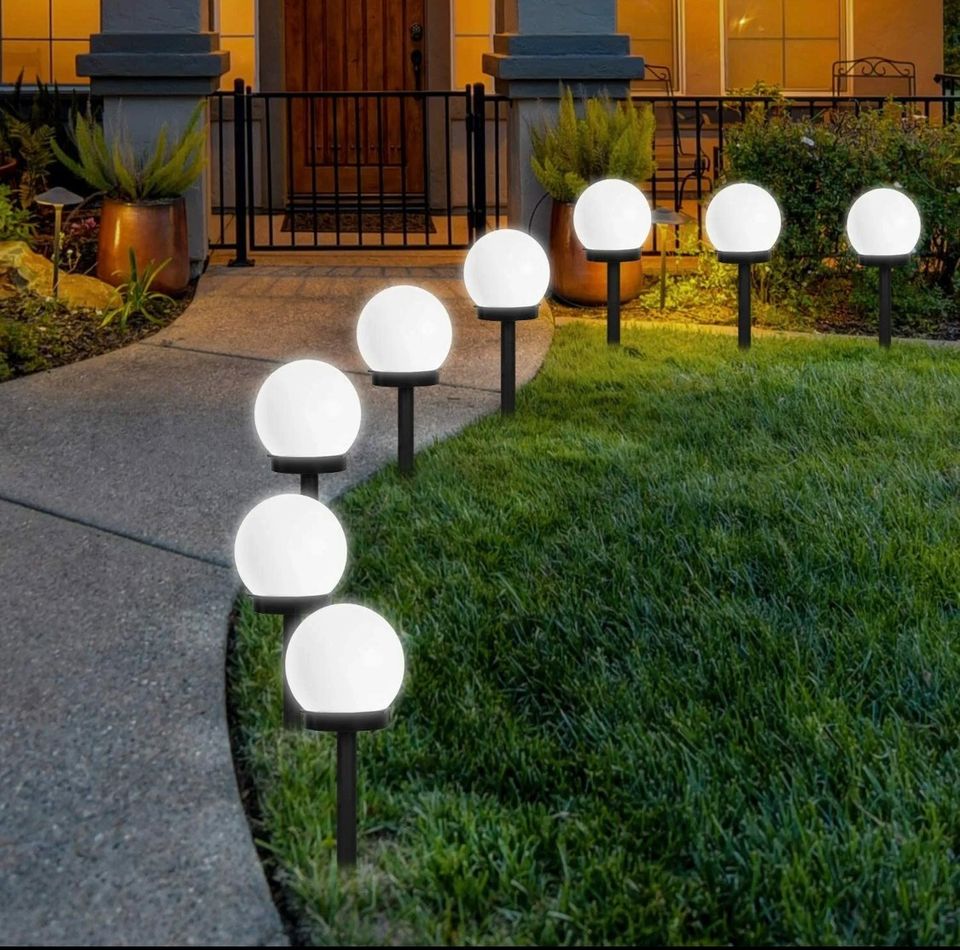 4x LED Solar Gartenleuchten Kugel Set Solarleuchte Außen Garten in Bebra