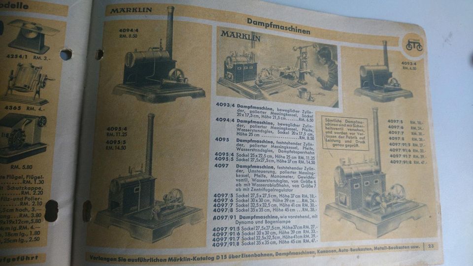 Märklin Katalog Jahr 1938 Eisbahn Modellbau Modellbahn in Dresden