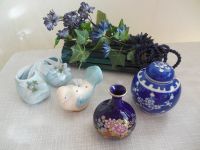 Deko Set in blau Vogel Schuhe Vasen Blumen auf Bambus Rheinland-Pfalz - Idar-Oberstein Vorschau