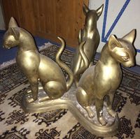 Tisch Sockel Katze Bronze gold patiniert Glasplatte oval NEU Nordrhein-Westfalen - Kaarst Vorschau