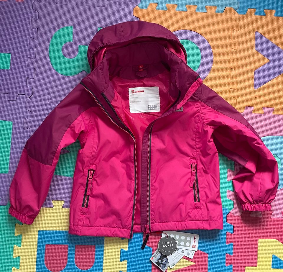 Lego Wear 3-in-1 Jacke Gr. 116, LWJODIE, pink, Übergang u. Winter in Ronnenberg