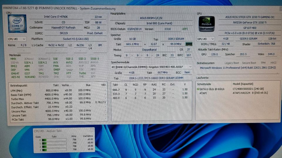 PC i7 4790k, 16 GB Ram, Geforce 1050Ti, 256 GB SSD, Win11 in Lingen (Ems)