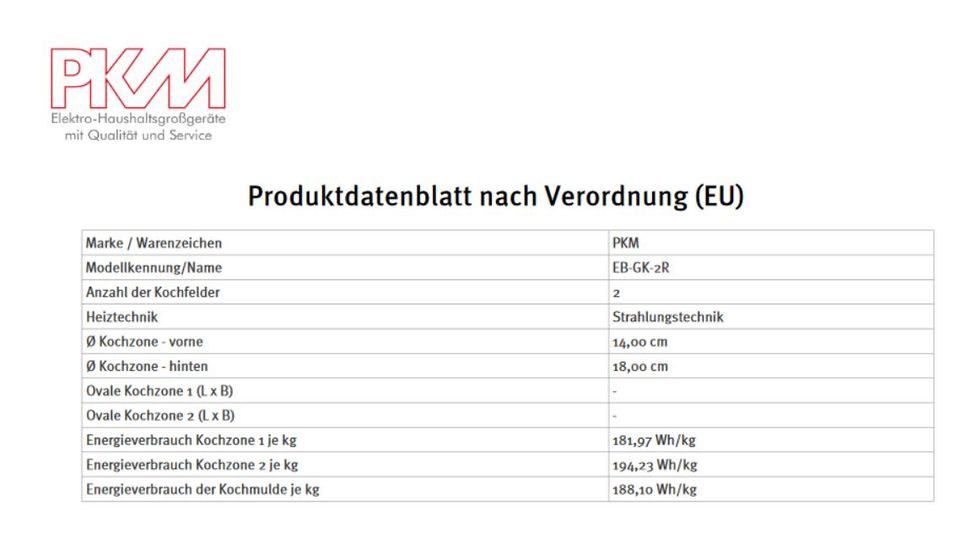 PKM EB-GK-2R Glaskeramik Edelstahl Autark 2 Doppelkochfeld 230V in Berlin