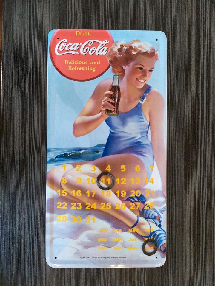 Coca-Cola Blechschild Kalender 40*20cm in Bimöhlen