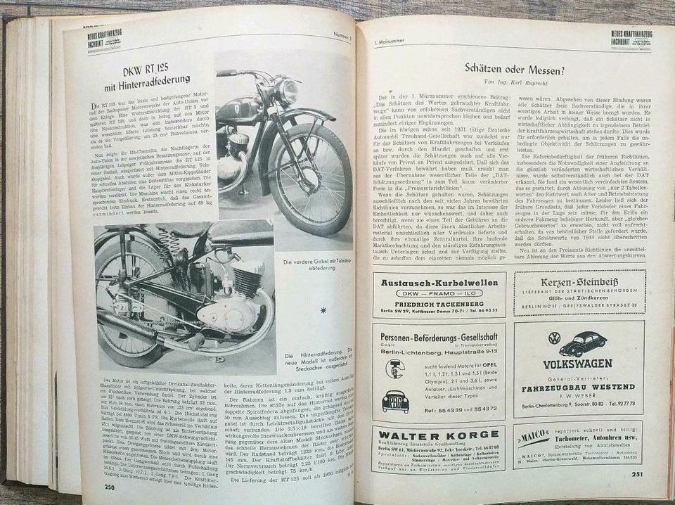 Neues Kraftfahrzeug Fachblatt 1949 gebunden in Ziegelheim