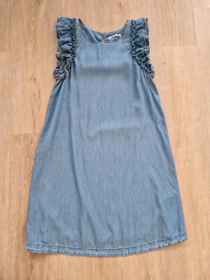 MNG Jeanskleid 38 Rüschen hellblau Sommer Mango Kleid in Bergisch Gladbach