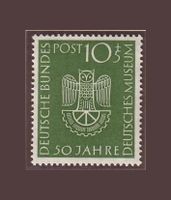 Briefmarke BRD 50 Jahre Deutsches Museum aus d.Jahr 1953 postfris Bayern - Neunkirchen a. Brand Vorschau