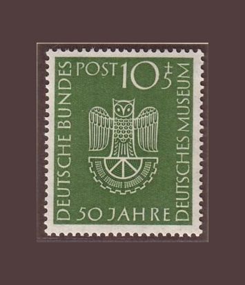 Briefmarke BRD 50 Jahre Deutsches Museum aus d.Jahr 1953 postfris in Neunkirchen a. Brand