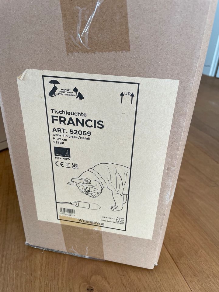 Tischleuchte Hund / Bulldogge Francis Tierlampe NEU OVP NP 99eur in Potsdam