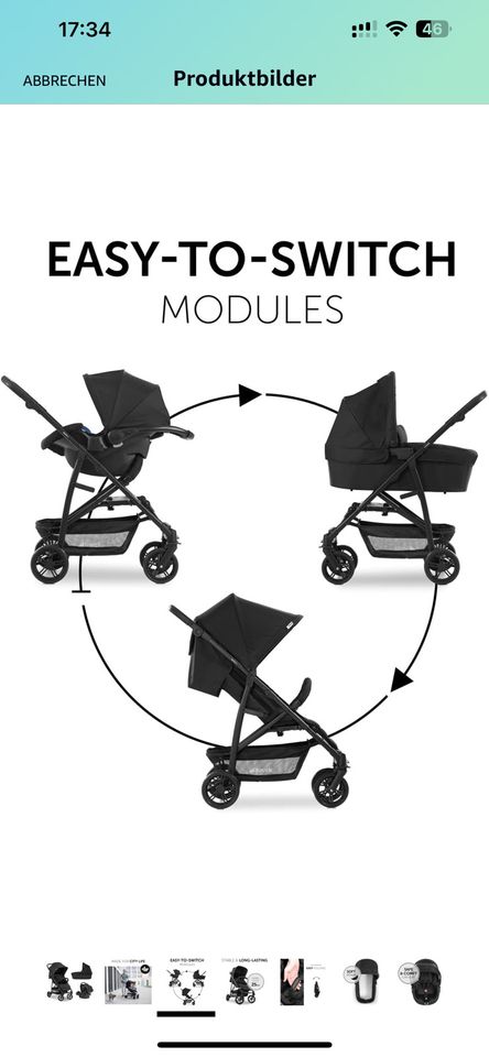 Hauck Kombi Kinderwagen Rapid 4R Plus Trio Set + Isofix Station in Herbstein