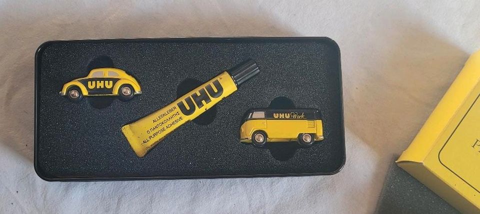 Schuco Piccolo Set "UHU" VW Käfer & Bus, Kleber, Zertifikat in Nordholz