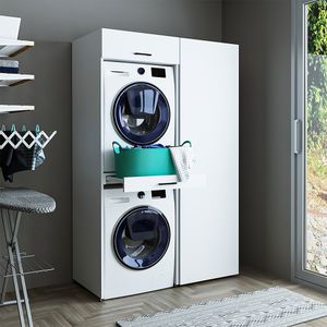 Roomart Waschmaschinenüberschrank für Waschmaschine und Trockner –