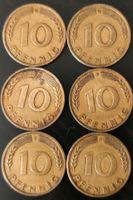 6x 10 Pfennig 1949 Prägung F J G Bank deutscher Länder Bayern - Regensburg Vorschau