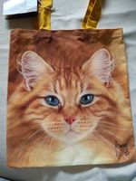 Tasche Einkaufstasche Einkaufsbeutel Stoff mit Motiv Katze Hessen - Biebergemünd Vorschau