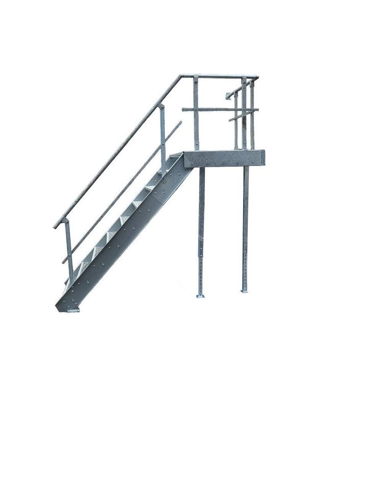12 Stufen + Podest Treppe Geländer rechts B 100 cm H 195 - 260 cm in Hamminkeln