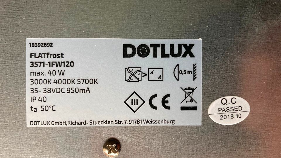 DOTLUX LED-Panel FLATfrost, 40W, COLORselect, 11x in Möttingen