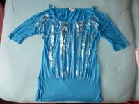 Shirt für Frauen von b.p.c.,türkis mit silber Streifen, Gr.M Brandenburg - Senftenberg Vorschau