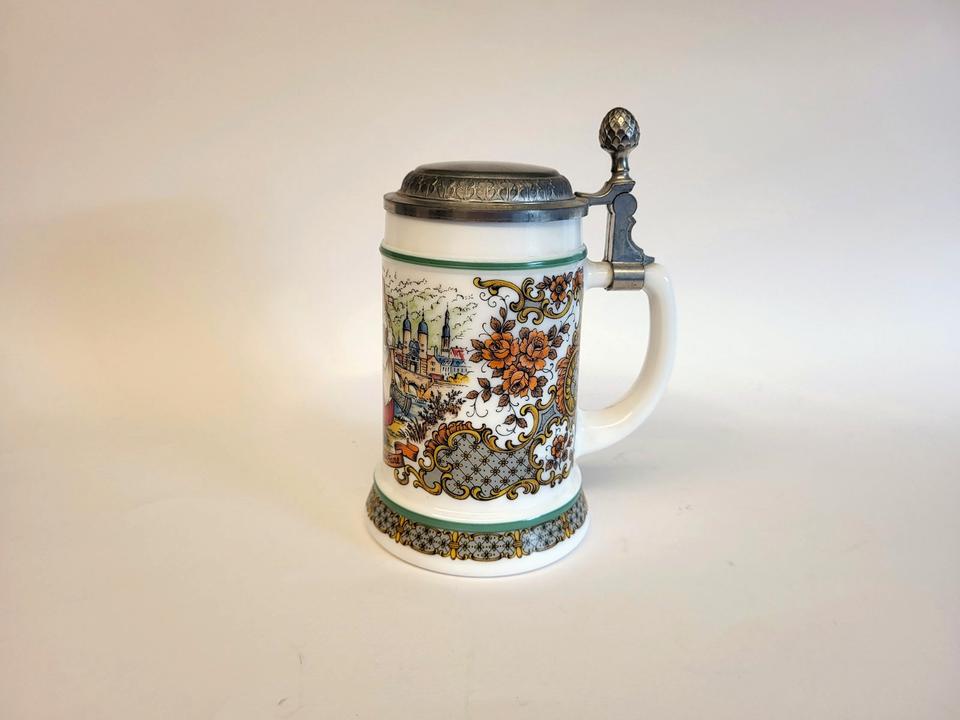 Original BMF Bierseidel mit Zinndeckel, Alt Heidelberg, Bierkrug in Elsenfeld