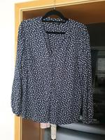 Bluse, dunkelblau mit Herzchen Druck, leichte Qualität, Gr 42-44 Bayern - Hösbach Vorschau