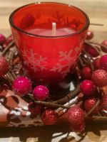 Weihnachten Deko Kerze Teelichthalter Rot Weiß Beeren Bayern - Lengdorf Vorschau