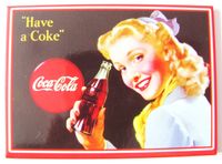 Coca Cola - Frau prostet zu - Magnet 9 x 6,5 cm# Sachsen - Eilenburg Vorschau