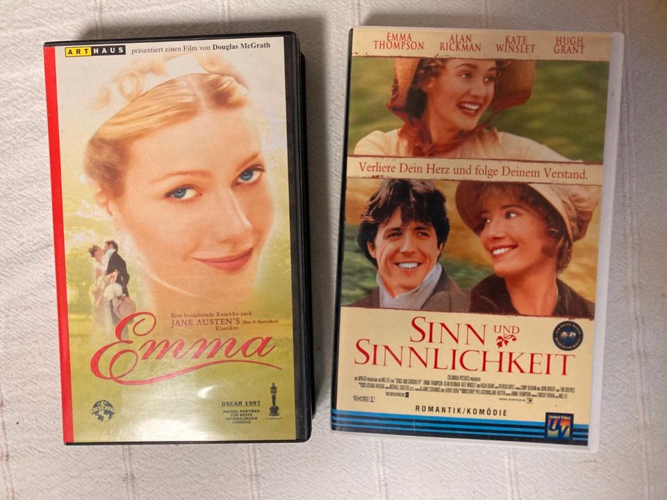 2 VHS-Kassetten: Emma und Sinn und Sinnlichkeit von Jane Austen in Illingen