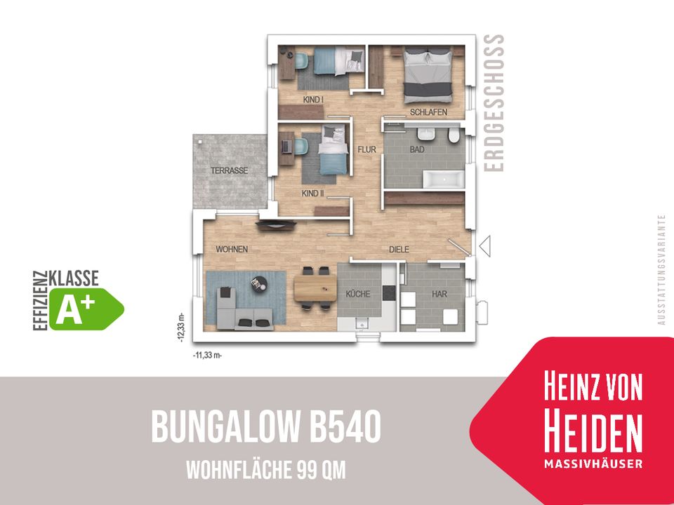 Bungalow B540 - Neubau in Meiningen - Haus mit 99 qm -  inkl. PV-Anlage und Lüftungsanlage in Meiningen