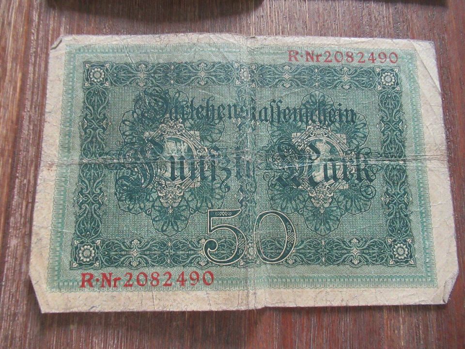 Reichsbanknote 1000 Mark Reich Darlehenskassenschein 50 Mark in Altenbeken