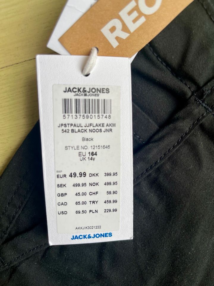 Hose Jack & Jones, schwarz, neu mit Etikett, 164 in Stuttgart