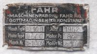 Fahr Typenschild Baden-Württemberg - Lahr (Schwarzwald) Vorschau