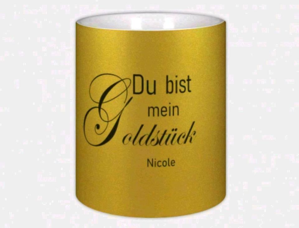 Tasse softcolor  - silber, gold und rosa, personalisierbar! in Salzkotten