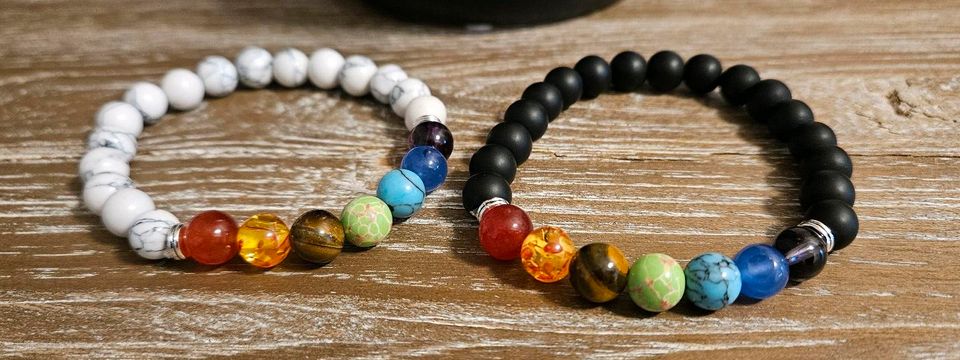 Vintage Perlen Sieben Chakra Stein Armbänder Energie in Hanau