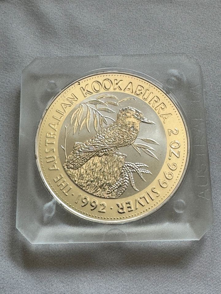 Silbermünze Kookaburra 2 Oz, Jg. 1992, 999 Ag Feinsilber in Emstek